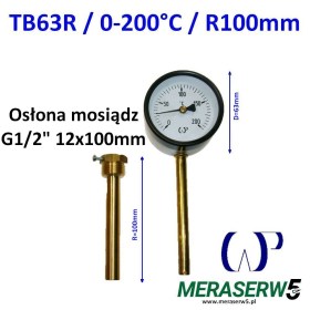 TB63R-0-200-R100mm osłona mosiądz 